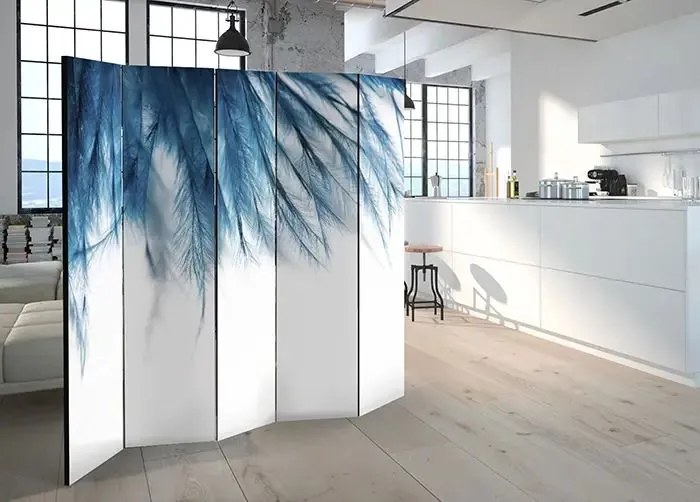 Paraván - Sapphire Feathers II [Room Dividers] Veľkosť: 225x172, Verzia: Akustický