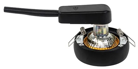 Sada 6 dizajnových zapustených bodových svetiel čierna so zlatým interiérom - Mooning