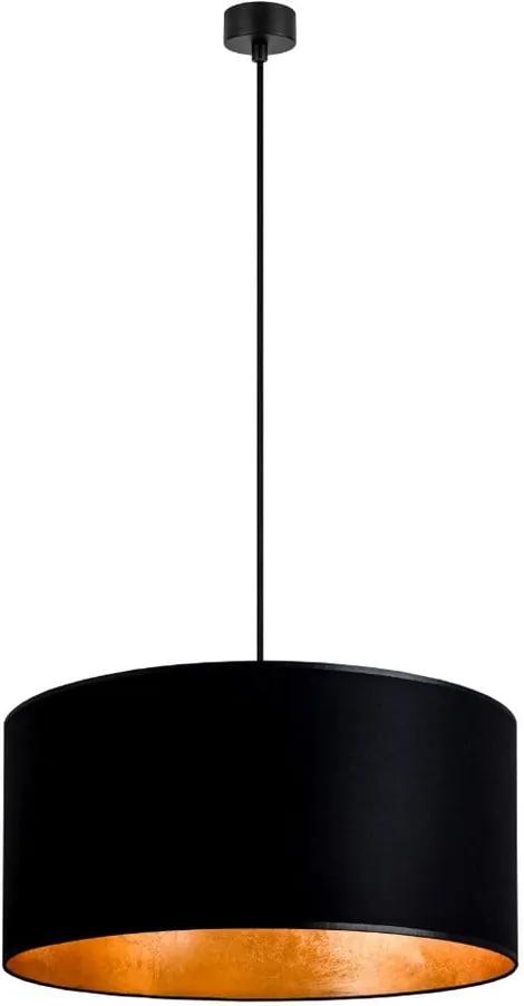 Čierne závesné svietidlo s vnútrom v zlatej farbe Sotto Luce Mika, ∅ 50 cm