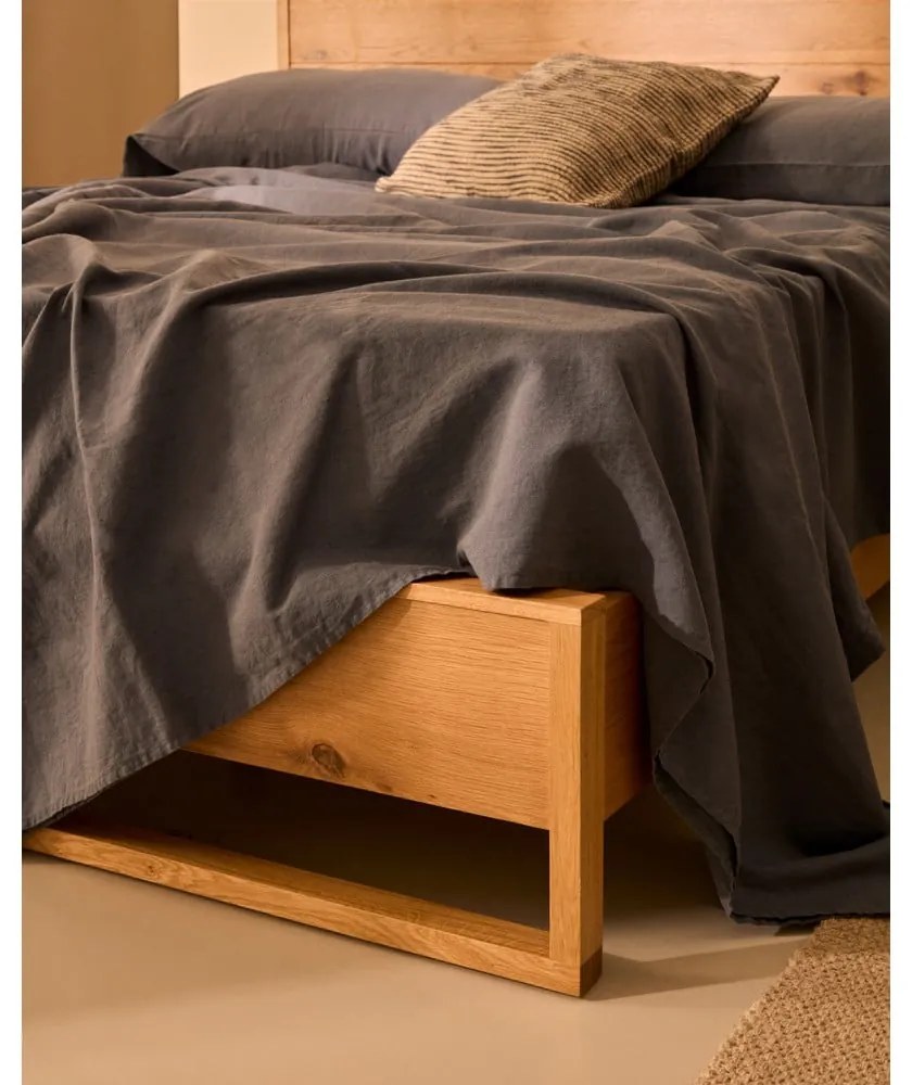 Dvojlôžková posteľ z dubového dreva s roštom 180x200 cm v prírodnej farbe Alguema – Kave Home