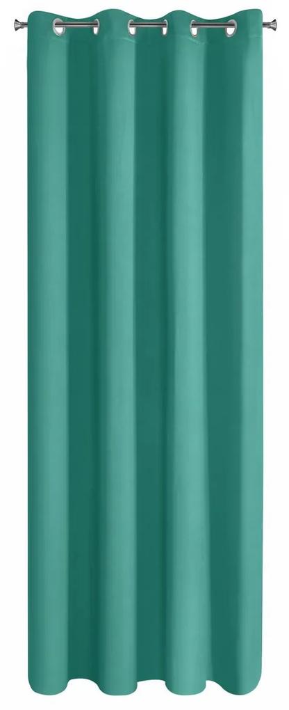 Hotový zatemňovací záves na krúžkoch tyrkysovo zelený Parisa 135x250 cm - PostelnePrehozy.sk