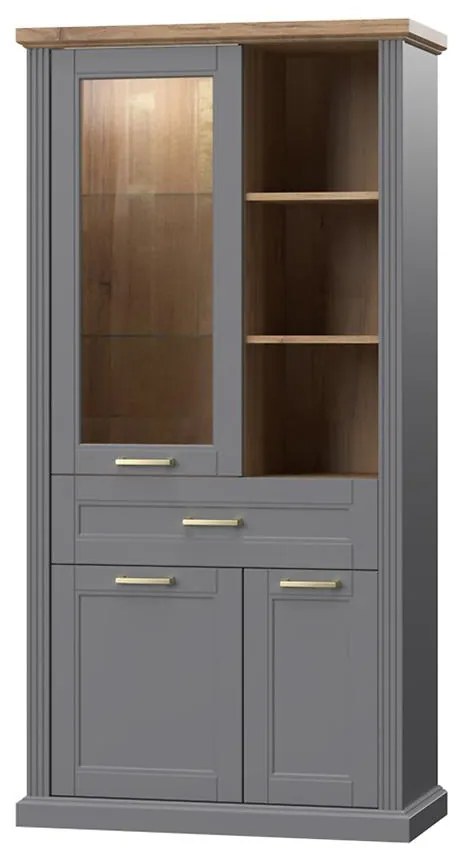 Vitrína Tara-V3K1F graphite/pacific walnut