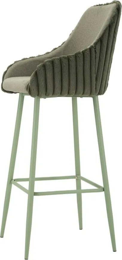 Zelené čalúnené barové stoličky v súprave 2 ks s podrúčkami (výška sedadla 78 cm) Alaska – Mauro Ferretti