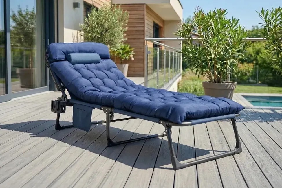 Záhradné lehátko Dreamer Modré – Prímorská pohoda u vás doma