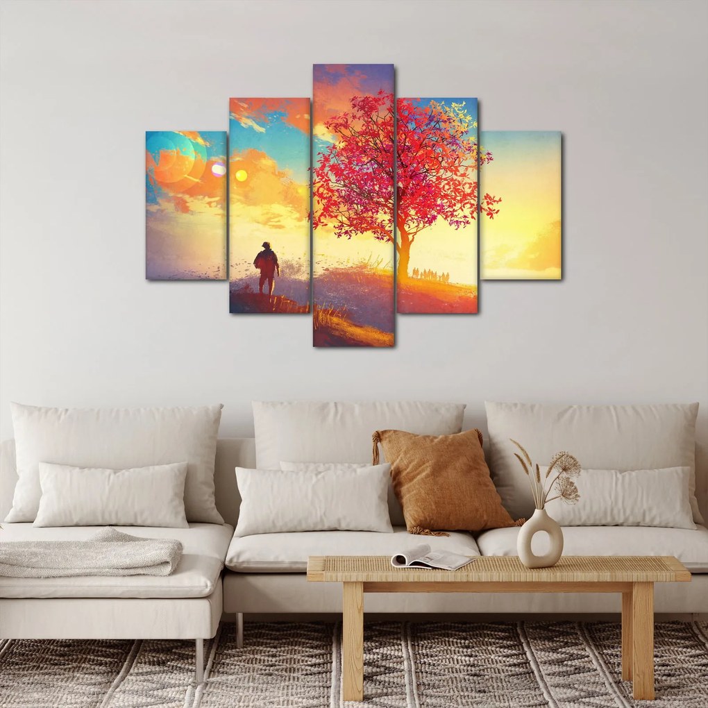 Obraz stromu na kopci (150x105 cm)