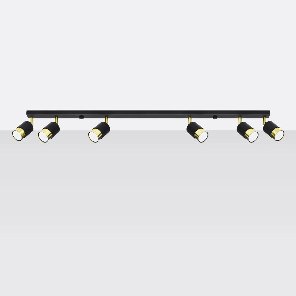 Sollux Stropné svietidlo NERO 6 black/golden SL_1073