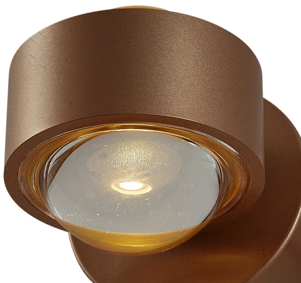Dizajnové nástenné svietidlo tmavý bronz vrátane LED IP44 - Lens