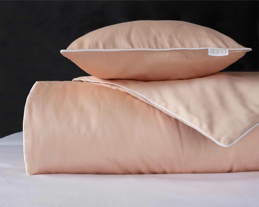 Dekorstudio Elegantné posteľné obliečky s lemovkou PURE v broskyňovej farbe