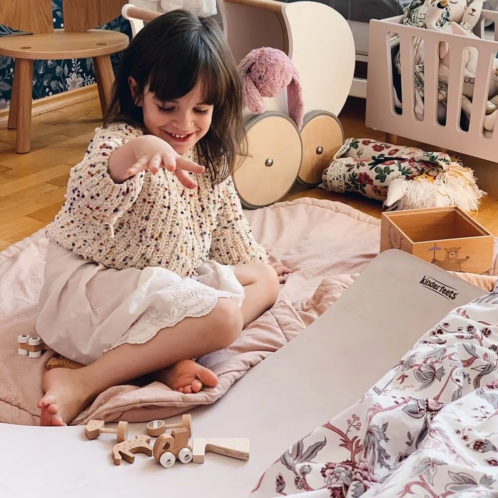 Drevená balančná doska kinderboard biela