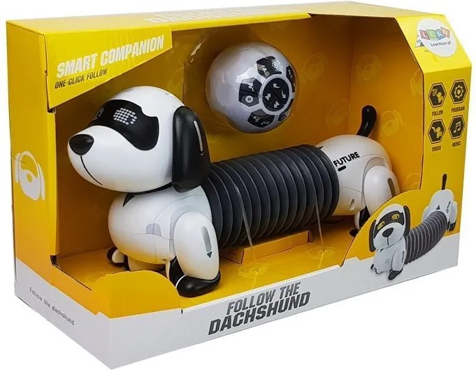 LEAN Toys Interaktívny robot pes na diaľkové ovládanie Hudba Zvuk Pilot Ball