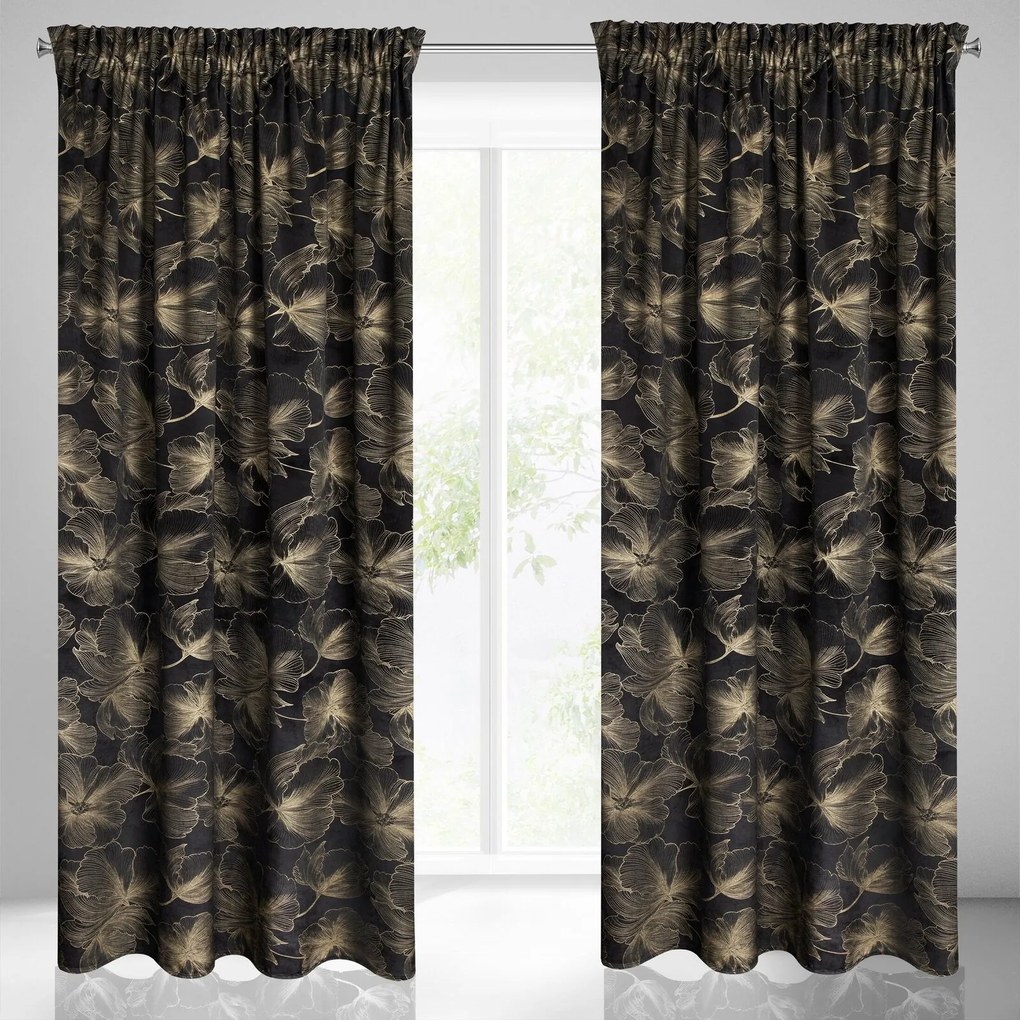 ZATEMŇOVACÍ ZÁVES NA PÁSKE STELLA 140X300 CM KVETY