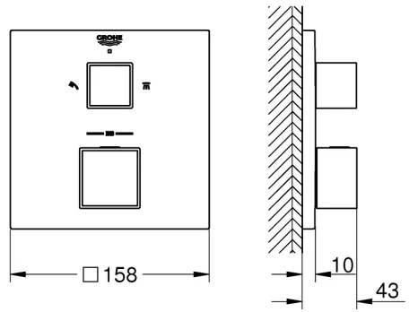 GROHE 24154000 - Termostatická batéria GROHTHERM CUBE lesklý chróm