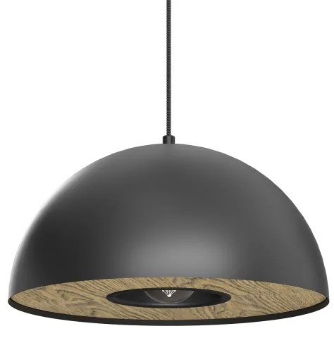 Luster na lanku ELGUND 1xE27/15W/230V pr. 35 cm čierna