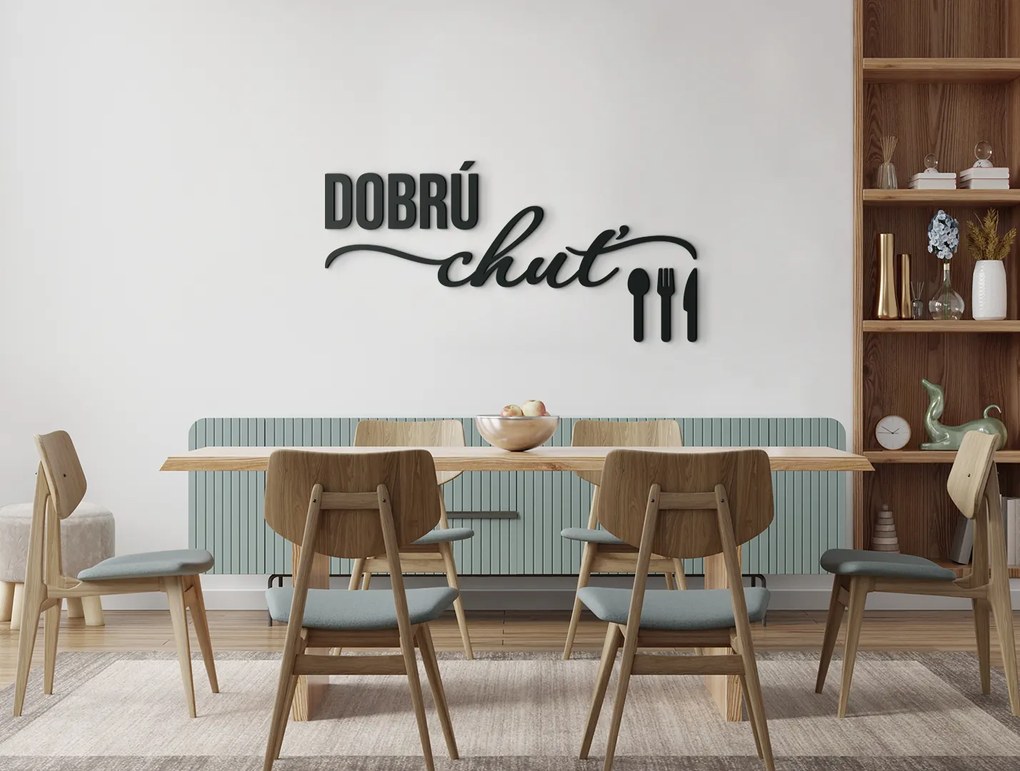 drevko Nálepka na stenu Dobrú chuť Rozmer obrazu: 29 x 59,5 cm, Farba dekorácie: Čierna