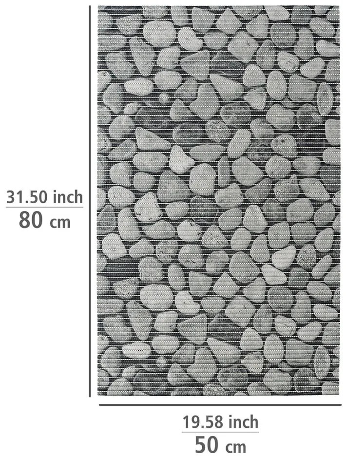 Sivá plastová kúpeľňová predložka 50x80 cm Sassi - Wenko
