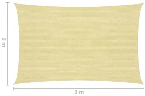 vidaXL Tieniaca plachta 160 g/m² béžová 2x3 m HDPE-