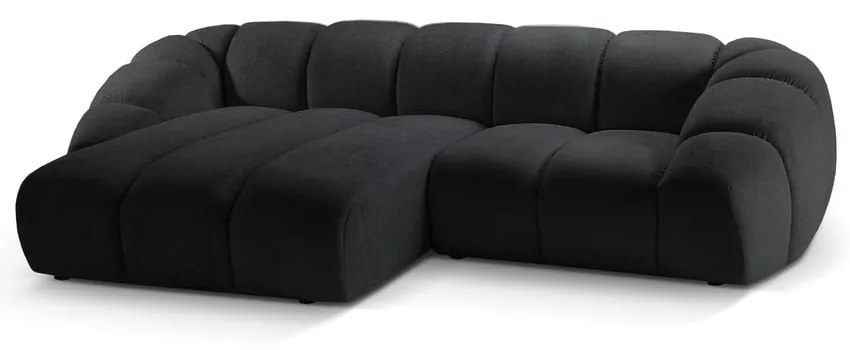 Čierna rohová pohovka (ľavý roh) Diana – Micadoni