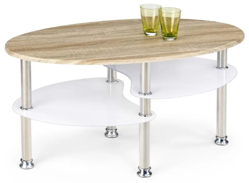 Konferenčný stolík PLURIO dub sonoma/biela