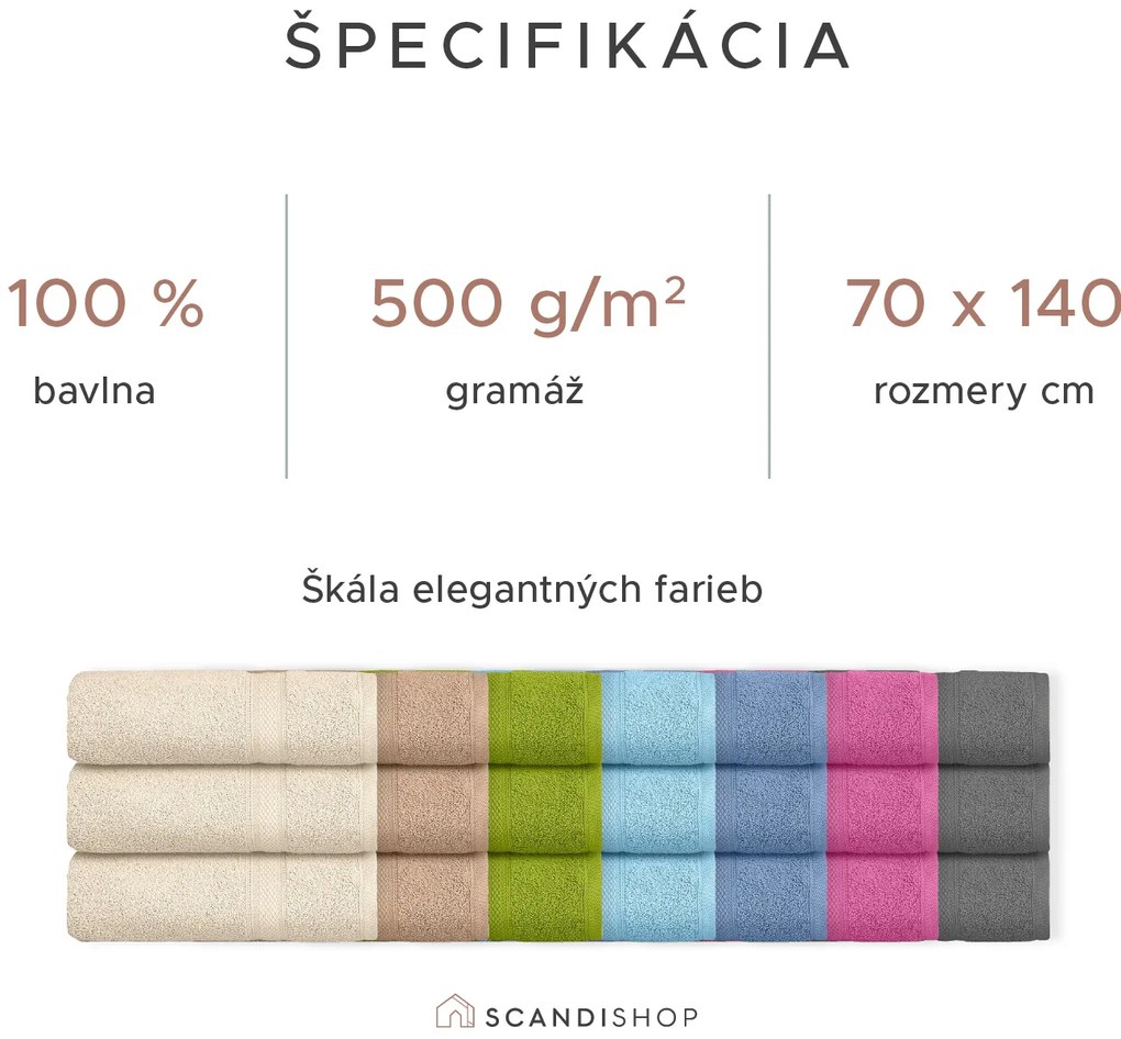 Osuška CLARYSSE ELEGANCE 70x140 cm svetlo modrá, 100% bavlna