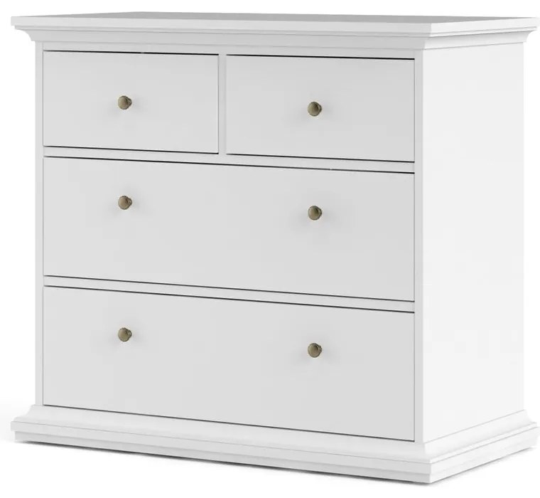 Biela nízka komoda 96x87 cm Paris – Tvilum