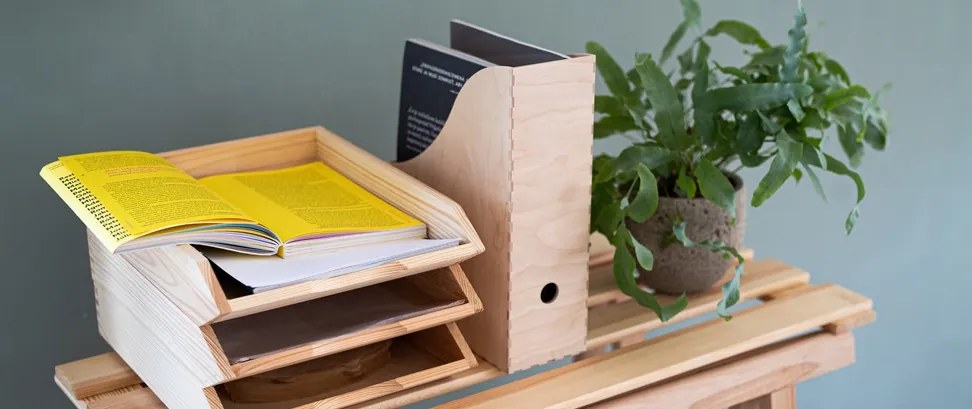 Čisté dřevo Drevený organizér na dokumenty, stohovateľný, na A4