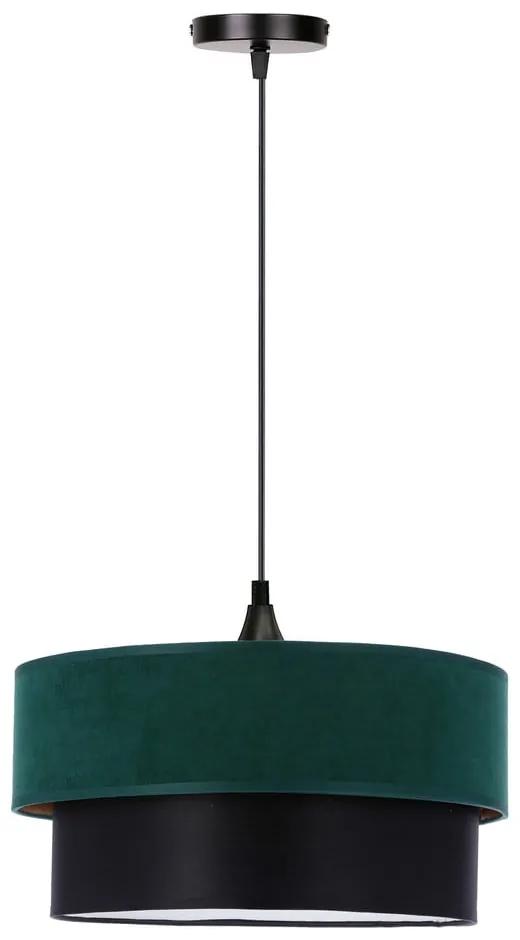 Závesné svietidlo v petrolejovej farbe/čierne s textilným tienidlom ø 35 cm Solanto – Candellux Lighting