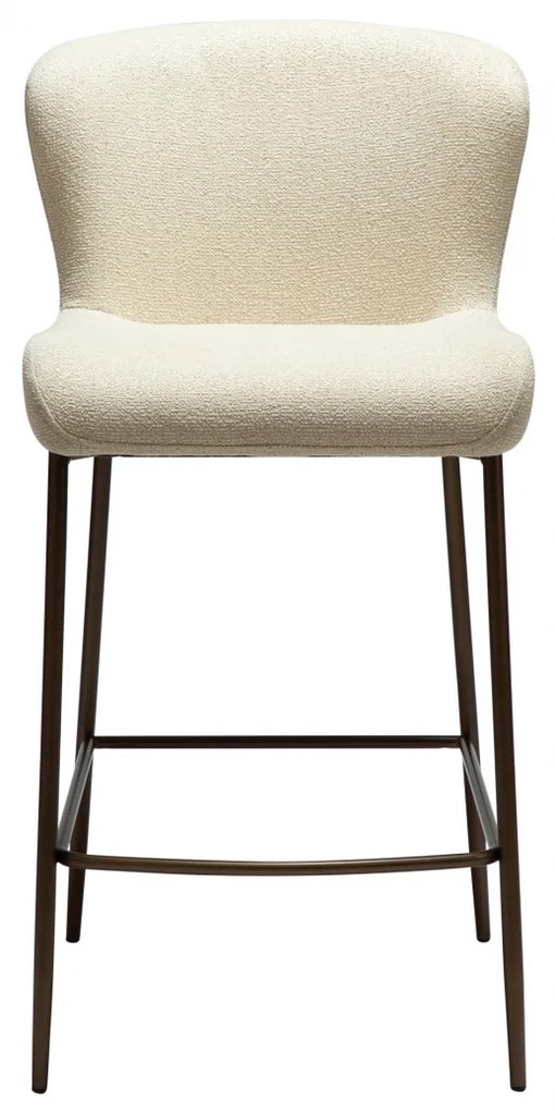 GLAM ČALÚNENÁ BAROVÁ STOLIČKA almond/antique brass