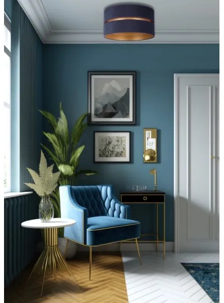 Duolla - Stropné svietidlo DUO 1xE27/15W/230V pr. 40 cm modrá/zlatá