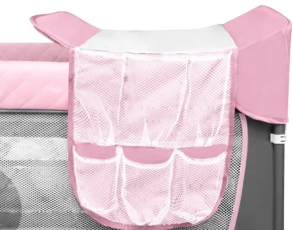 Lionelo - Cestovná postieľka FLOWER Flamingo