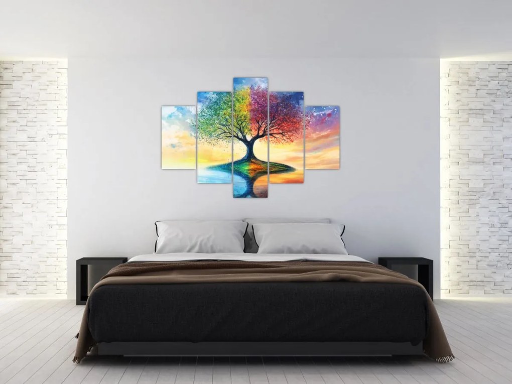 Obraz – Maľovaný strom ročných období (150x105 cm)