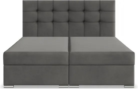 Manželská posteľ ELDA Velvet 140×200 cm sivá