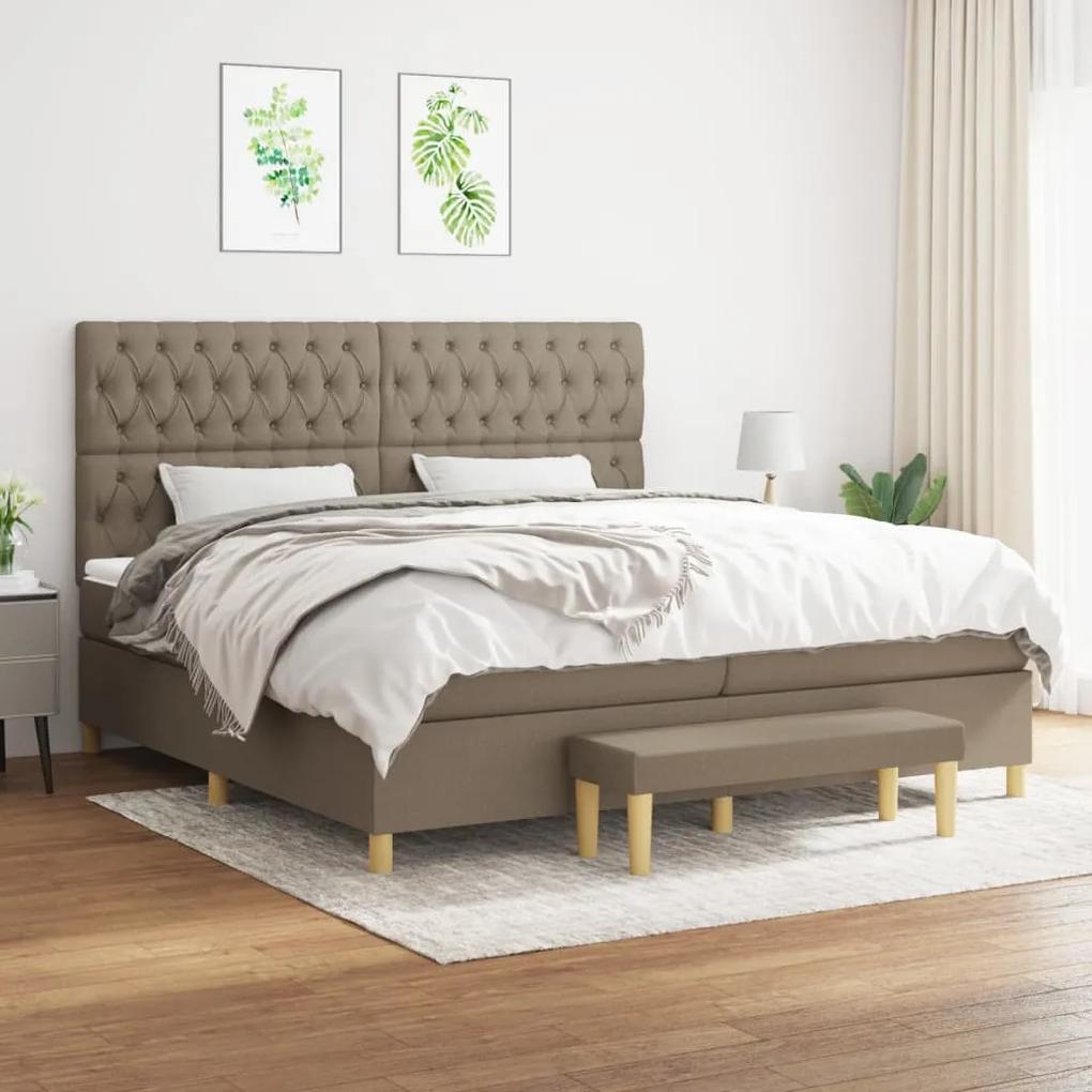 Boxspring posteľ s matracom sivohnedý 200x200 cm látka 3137425