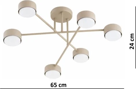 Brilagi - LED prisadené stropné svietidlo MONO 6xGX53/12W/230V béžové