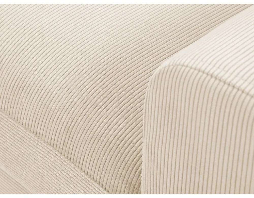 Béžová menčestrová rozkladacia/s úložným priestorom rohová pohovka (ľavý roh/s leňoškou) Kyoto – Cosmopolitan Design