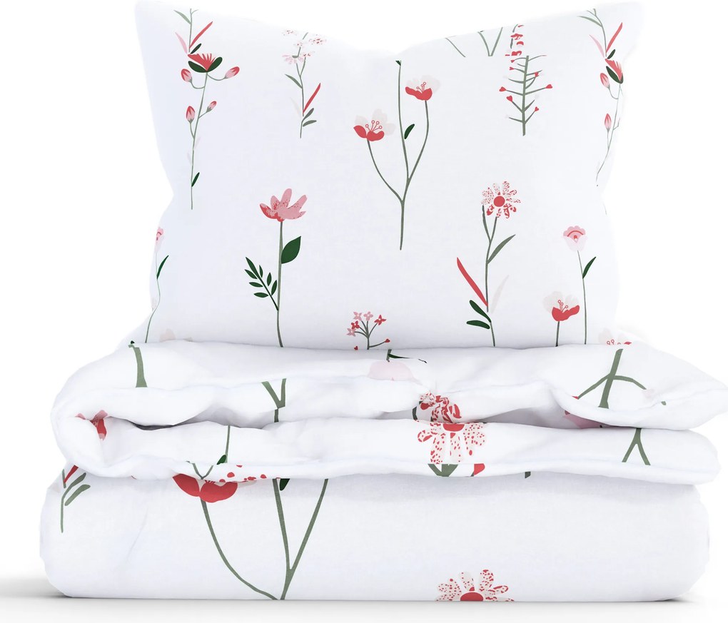 Predlžené bavlnené obliečky Renforcé – Vlčie maky bílé