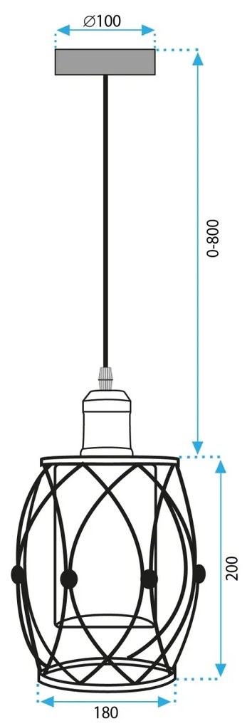 Závesná lampa La Belle XI medená