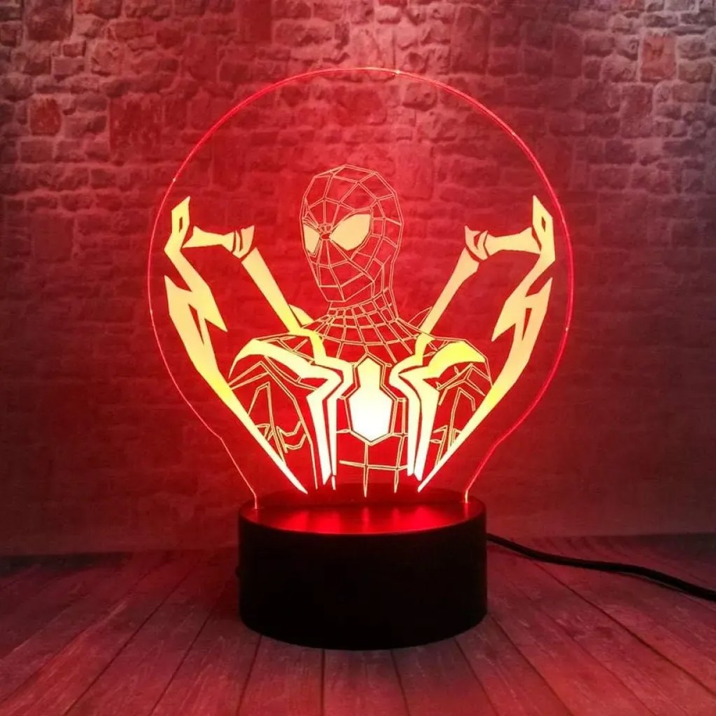 3Dmix 3DL-CRK015 – 3D LED nočná lampa - Spider-Man (Spiderman) (Crack základňa)