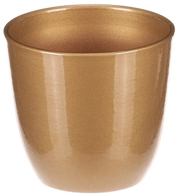 Keramický obal na kvety Terakota, pr. 10 cm, zlatá