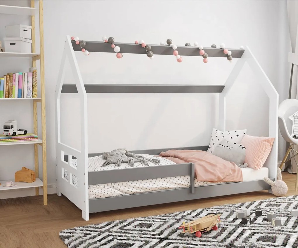 Detská posteľ DOMČEK D5D 80x160cm masív biela | AMI Nábytok