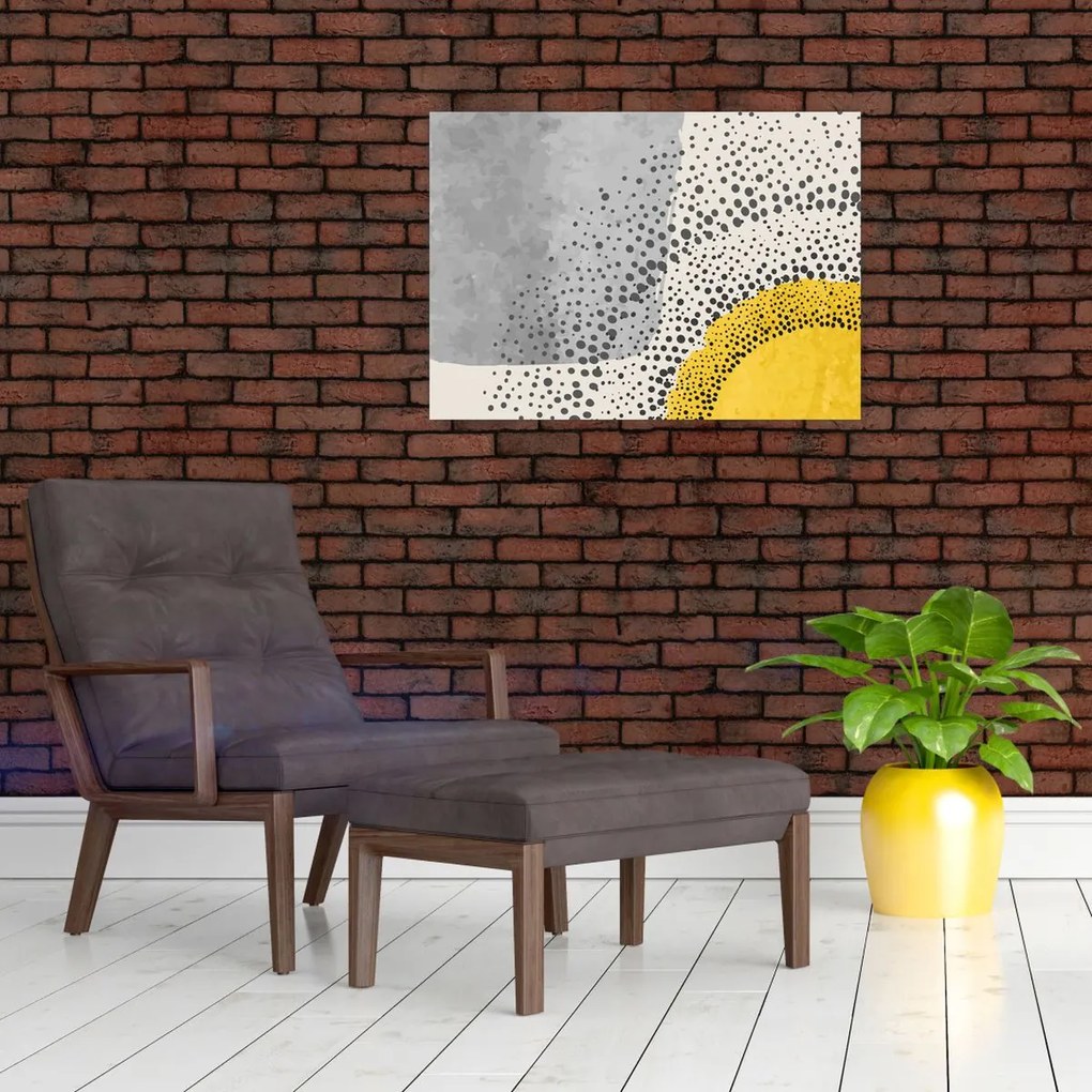 Sklenený obraz - Abstraktná maľba pláže N⁰3 (70x50 cm)