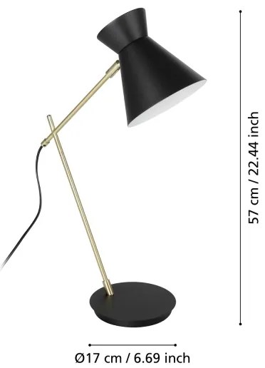 Eglo 98864 - Stolná lampa AMEZAGA 1xE27/10W/230V