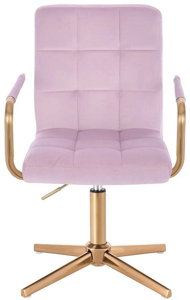 LuxuryForm DESIGN Stolička VERONA GOLD VELUR na zlatom kríži - levanduľa