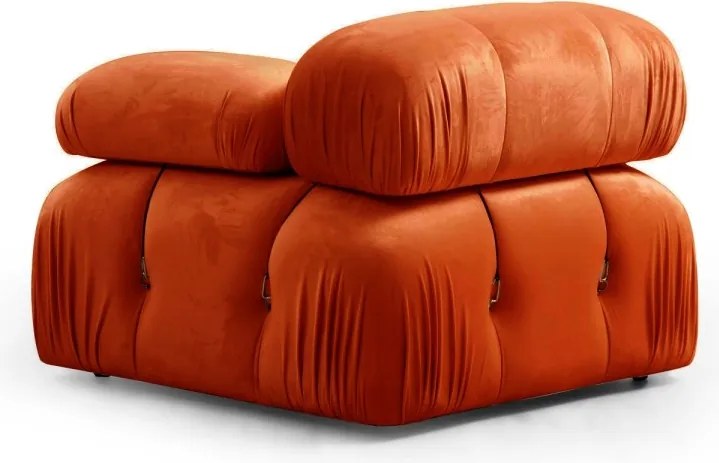 Třímístná modulární pohovka Bubble 288 cm samet oranžová