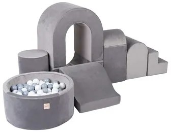 Ihrisko Zámok (+ bazén a 150 loptičiek) šedé, zamat