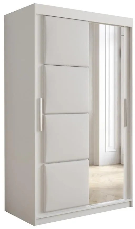 Skriňa Tapi 120 Biely/Biela ekokoža