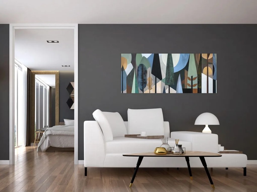Obraz - Prírodná geometrická abstrakcia II. (120x50 cm)