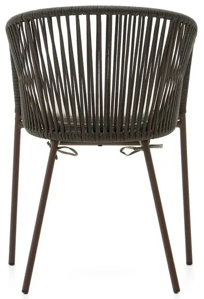 Zelená kovová/polstrovaná záhradná stolička Yanet – Kave Home