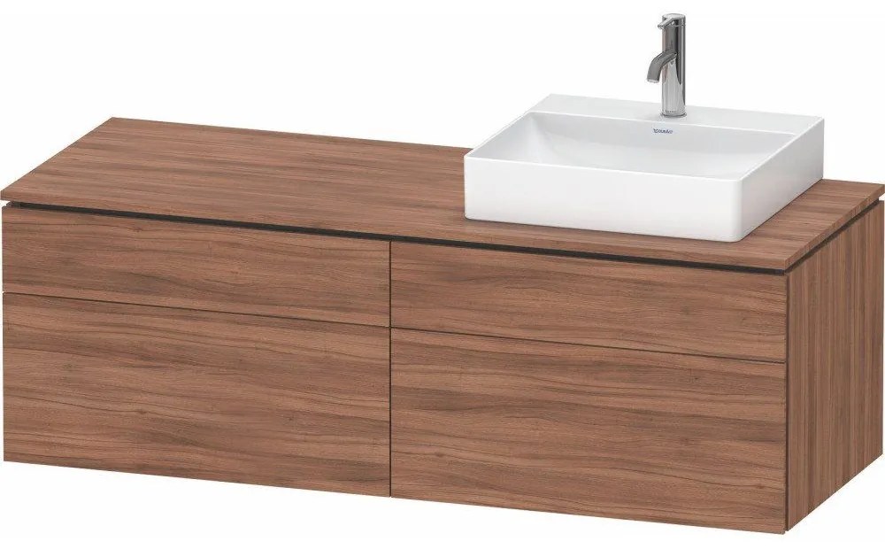 DURAVIT L-Cube závesná skrinka pod umývadlo na dosku (umývadlo vpravo), 4 zásuvky, 1420 x 550 x 482 mm, orech prírodný, LC4870R79790000