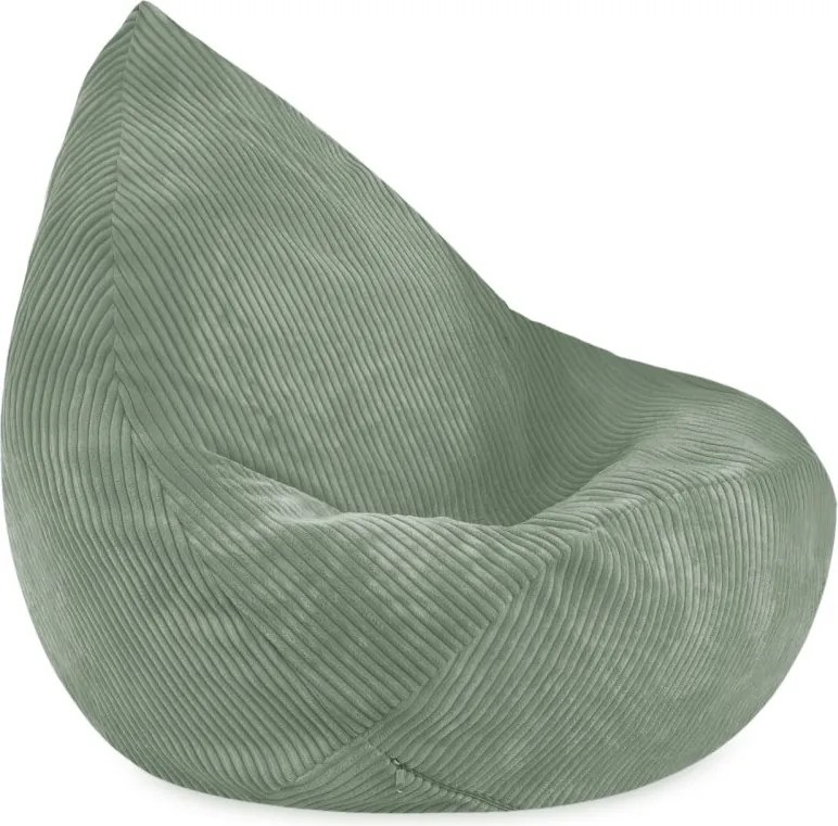 Sedací vak pre deti – zelený, prémiový manšestr