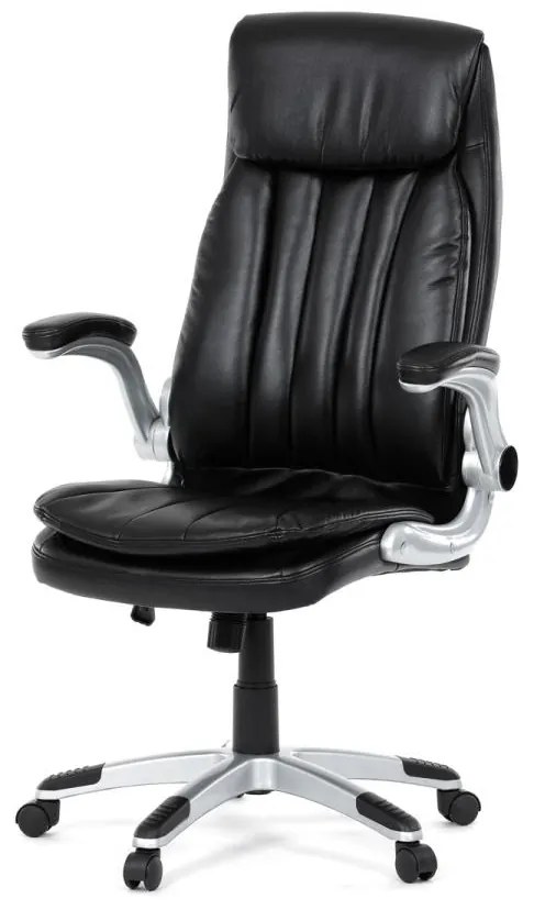 Křeslo kancelářské, houpací mechanismus, černá ekokůže, KA-F1218 BK